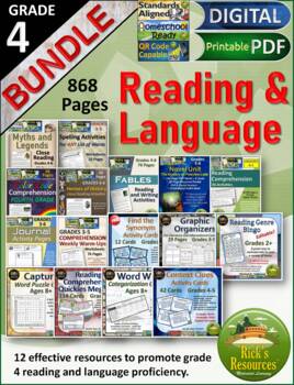 Preview of Top Five Math and Language Resources Grade 4 - Print and Digital Versions