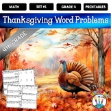 Grade 4 Thanksgiving Math Set 1 Multiplication Word Proble