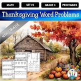 Grade 4 Thanksgiving Math Set 2 Multiplication Word Proble