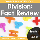 Grade 4, Unit 13: Division - Fact Review (Ontario 2020 Mat