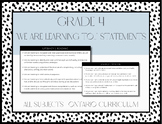 Grade 4 "We Are Learning To..." Statements | Ontario Curriculum