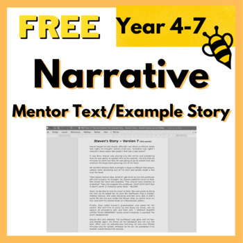 Preview of FREE Narrative Mentor Text/Example Story - Year/Grade 4 - 9