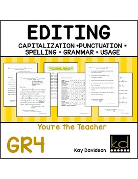 Preview of EDITING:  Capitalization, Punctuation, Spelling, Grammar and Usage for Grade 4