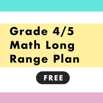 Preview of Grade 4 and 5 NEW Ontario Math Long Range Plan (LRP) FREEBIE