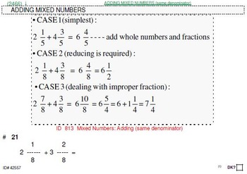 Preview of Grade 4 FRACTIONS UNIT 5: [ADD,SUBTRACT mixed nos.] (4 worksheets & 7 quizzes)