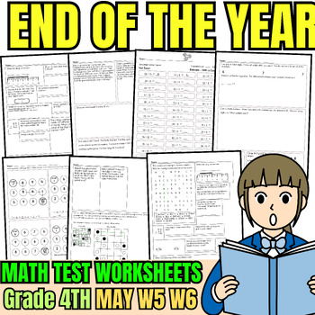 Preview of Grade 4th MAY End Of The Year Activities Math Mystery Worksheet Word Problems