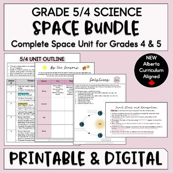 Preview of Grade 5/4 Space Unit BUNDLE - NEW Alberta Curriculum - Science 4 and 5