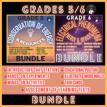 Preview of GRADES 5/6 CONSERVATION OF ENERGY & ELECTRICAL PHENOMENA | BUNDLE