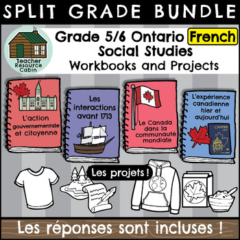 Preview of Grade 5/6 FRENCH Social Studies Workbooks (Ontario Curriculum)