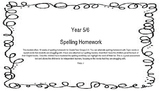 Grade 5-6 Spelling Homework