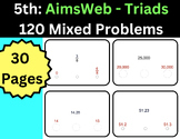 Grade 5 AimsWeb Plus - Triads Mixed Problems. Fraction, De