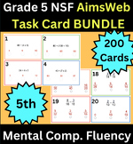 Grade 5 AimsWeb Task Card BUNDLE. Number Sense - Mental Co