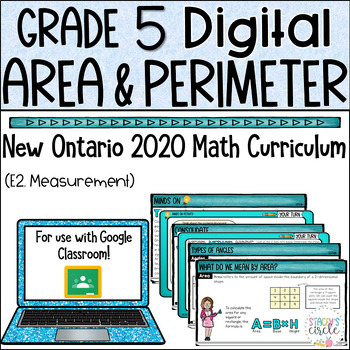 Preview of Grade 5 Measurement Area and Perimeter Ontario Math Digital Google Slides