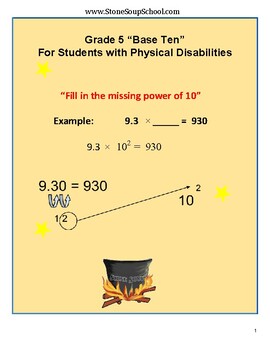 Preview of Grade 5, Base 10 for Students with Physical Disabilities
