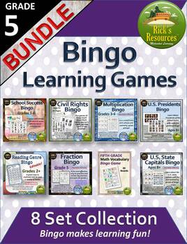 Preview of Bingo Learning Games Bundle Grade 5