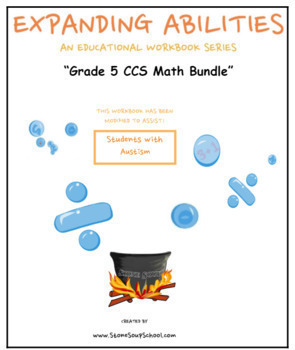 Preview of Grade 5, Math Bundle CCS: Geometry, B 10, Algebra, M & D, Fractions for Autism