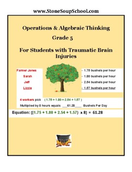 Preview of Grade 5, CCS: Algebraic Operations for Traumatic Brain Injuries