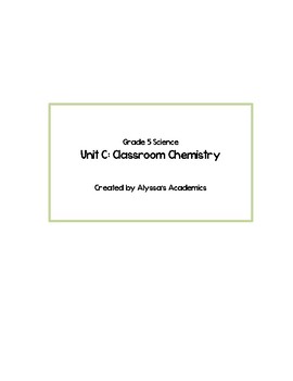 Preview of Grade 5 Classroom Chemistry Unit Plan