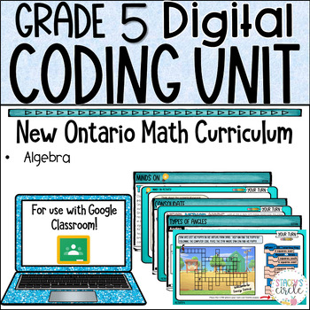 Preview of Grade 5 Coding NEW Ontario Math DIGITAL Google Slides : C . Algebra