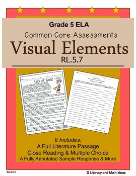 grade 5 common core assessments visual elements rl 5 7 tpt