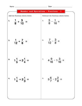 grade 5 common core numbers and operations fractions 1 3 2 1 math worksheet