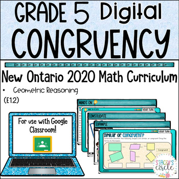 Preview of Grade 5 Geometry NEW Ontario Math DIGITAL Google Slides Congruent Shapes