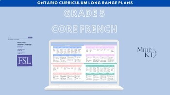 Preview of Grade 5 Core French Long Range Plans - CEFR / Ontario FSL Curriculum Aligned