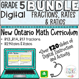 Grade 5 DIGITAL Math Bundle 2020 Ontario Math - Fractions Rates and Ratios