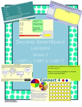 Preview of Grade 5 Decimals Smartboard Lessons Pack