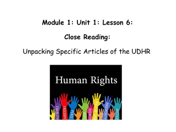 Preview of Grade 5 ELA Module 1, Unit 1, Lesson 6