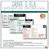 Grade 5 ELA Portfolio Checklists ~ CCSS Overview & Checklists