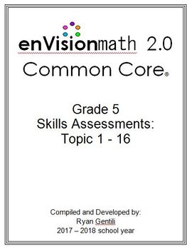 Preview of Grade 5 EnVision Math 2.0 Common Core Skills Assessments