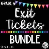 Grade 5 Math Exit Tickets - Full Year Bundle  **Digital Bo