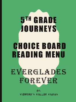 Preview of Grade 5: Everglades Forever Journeys Resource Choice Menu Board Rubric