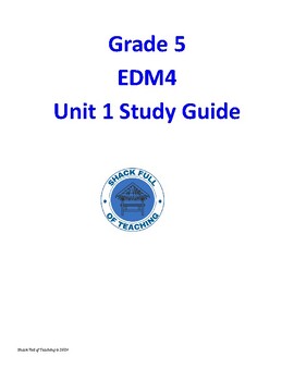 Preview of Grade 5 Everyday Math EDM4 Unit 1 Study Guide