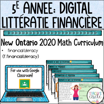 Preview of Grade 5 FRENCH Financial Literacy NEW Ontario Math DIGITAL Google Slides