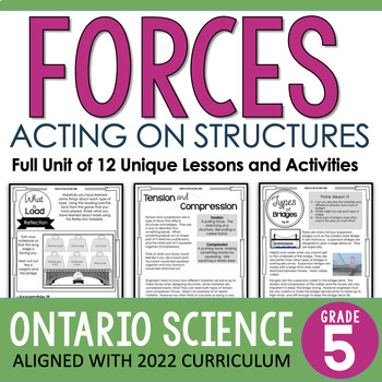 Preview of Grade 5 ONTARIO Science - Forces Acting on Structures - Structures & Mechanisms