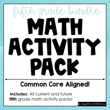 Preview of Grade 5 Math Activity Pack COMPLETE BUNDLE