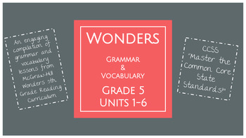 Preview of Grade 5 McGraw-Hill Wonders Grammar and Vocab Mini Lessons BUNDLE