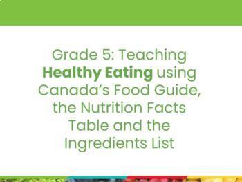 Preview of Grade 5 Healthy Eating Unit (Canada's Food Guide)