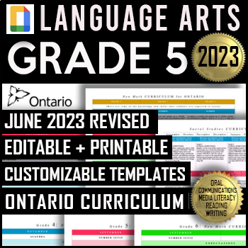 Preview of Grade 5 Language Arts 2023 | Ontario Long Range Plans | GOOGLE+ Docs .docx .pdf