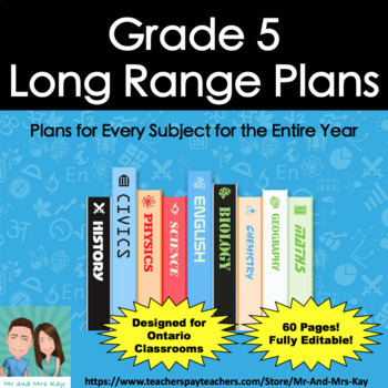 Preview of Grade 5 Long Range Plans - Ontario - Updated Curriculum