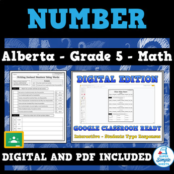 Preview of Grade 5 Math - Alberta - Number Strand - Updated 2022 Curriculum