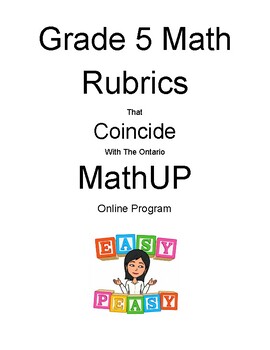 Preview of Grade 5 Math Checkbricks Coinciding with MathUP