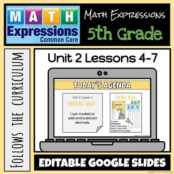 Preview of Grade 5 Math Expressions (2018) Unit 2: Lessons 4-7