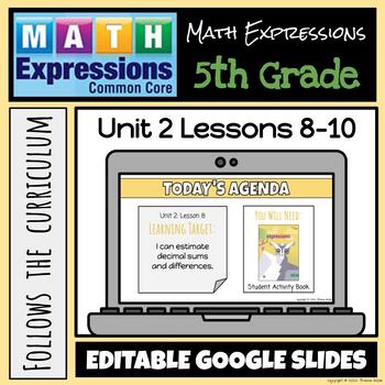 Preview of Grade 5 Math Expressions (2018) Unit 2: Lessons 8-10