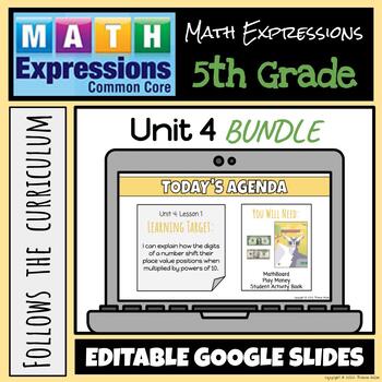 Preview of Grade 5 Math Expressions (2018) Unit 4 BUNDLE