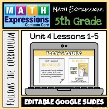 Preview of Grade 5 Math Expressions (2018) Unit 4: Lessons 1-5