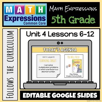 Preview of Grade 5 Math Expressions (2018) Unit 4: Lessons 6-12