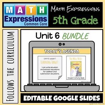 Preview of Grade 5 Math Expressions (2018) Unit 6 BUNDLE